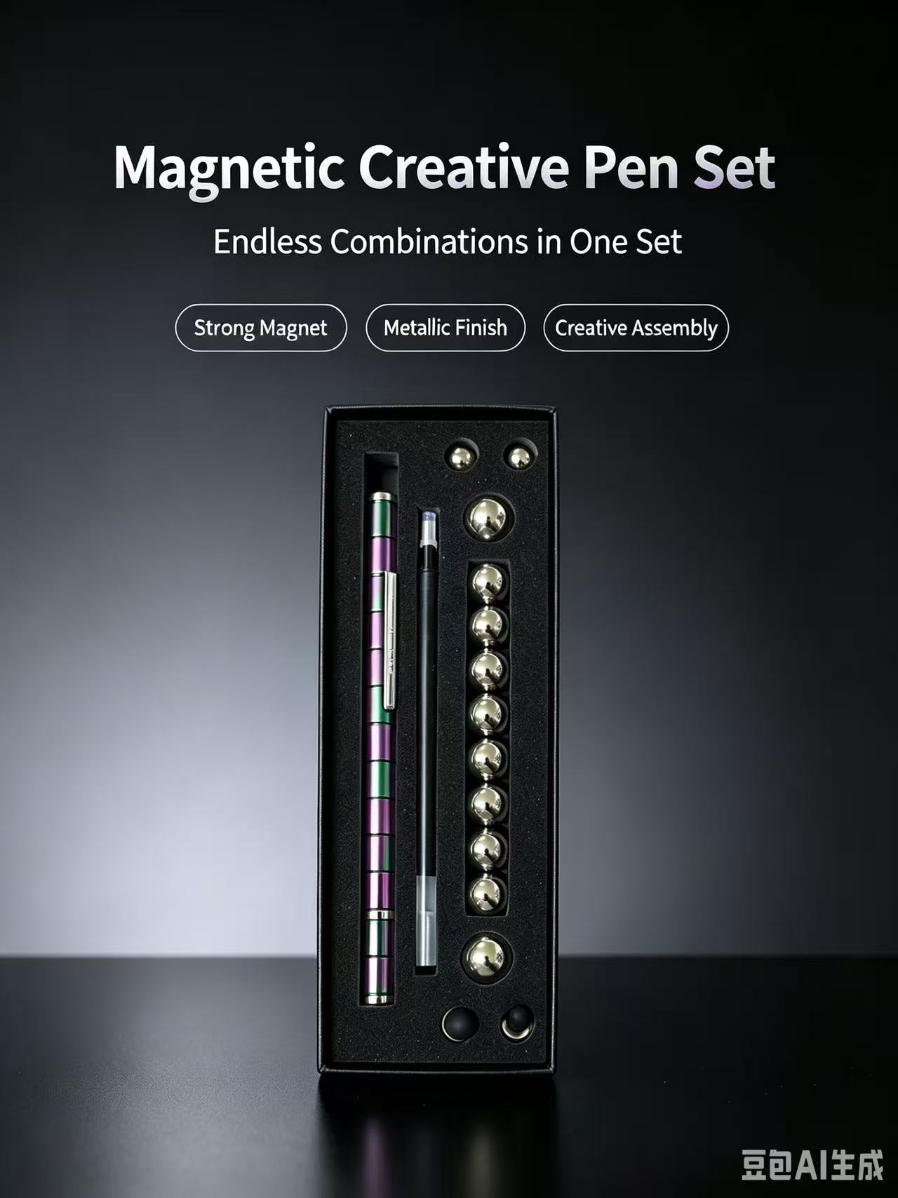 Multi‑Shape Splicing Magnetic Pen Stress Relief Fidget Tool Creative Deformable Writing Stationery For Desktop Leisure