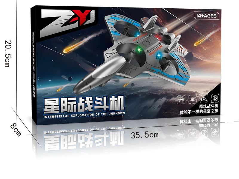 2.4G remote control fighter electric foam glider stunt tumbling UAV hovering helicopter with LED colorful lights aircraft model