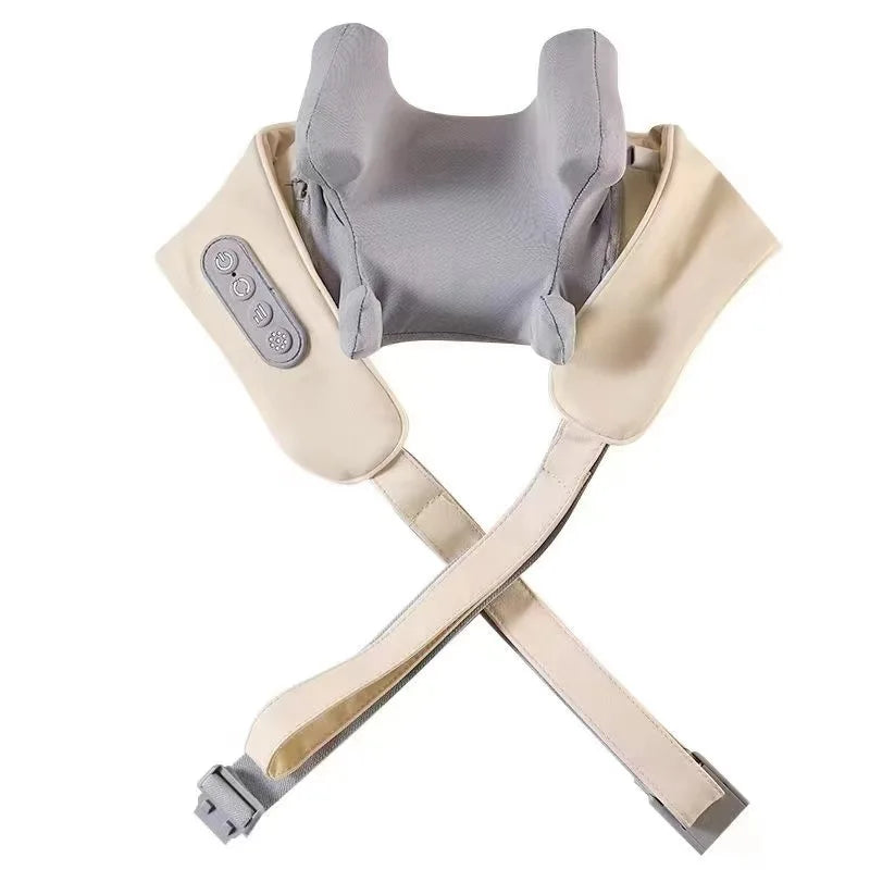 Wireless neck massager with hot compress function for pain relief deep tissue massage neck shoulder relaxation massage shawl