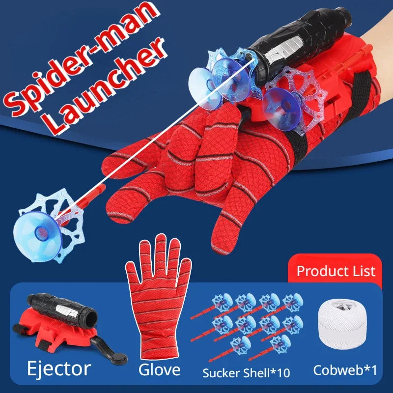 Cobweb Ejector Spider Man Super Hero Gloves Childern Toy Boy Decoraction for Cosplayer Emissionable Soft Bullet Gun