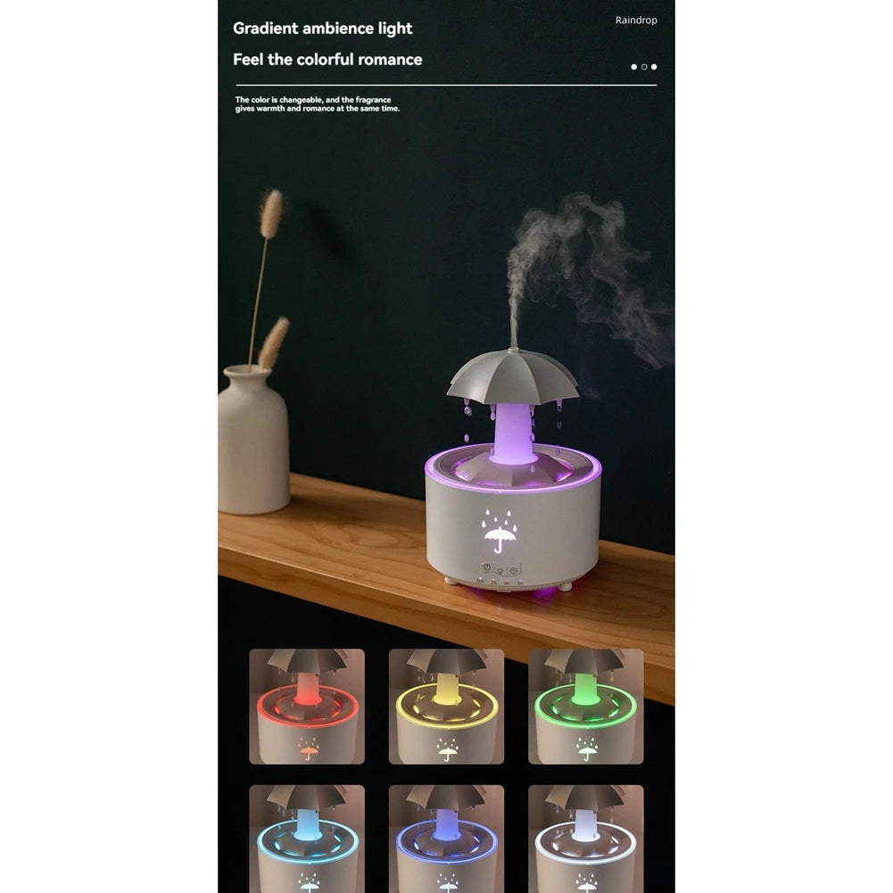 ABRG-Raindrop Humidifier For Bedroom Large Room Air Humidifiers & Aromatherapy Diffuser Quiet Humidifier With Light