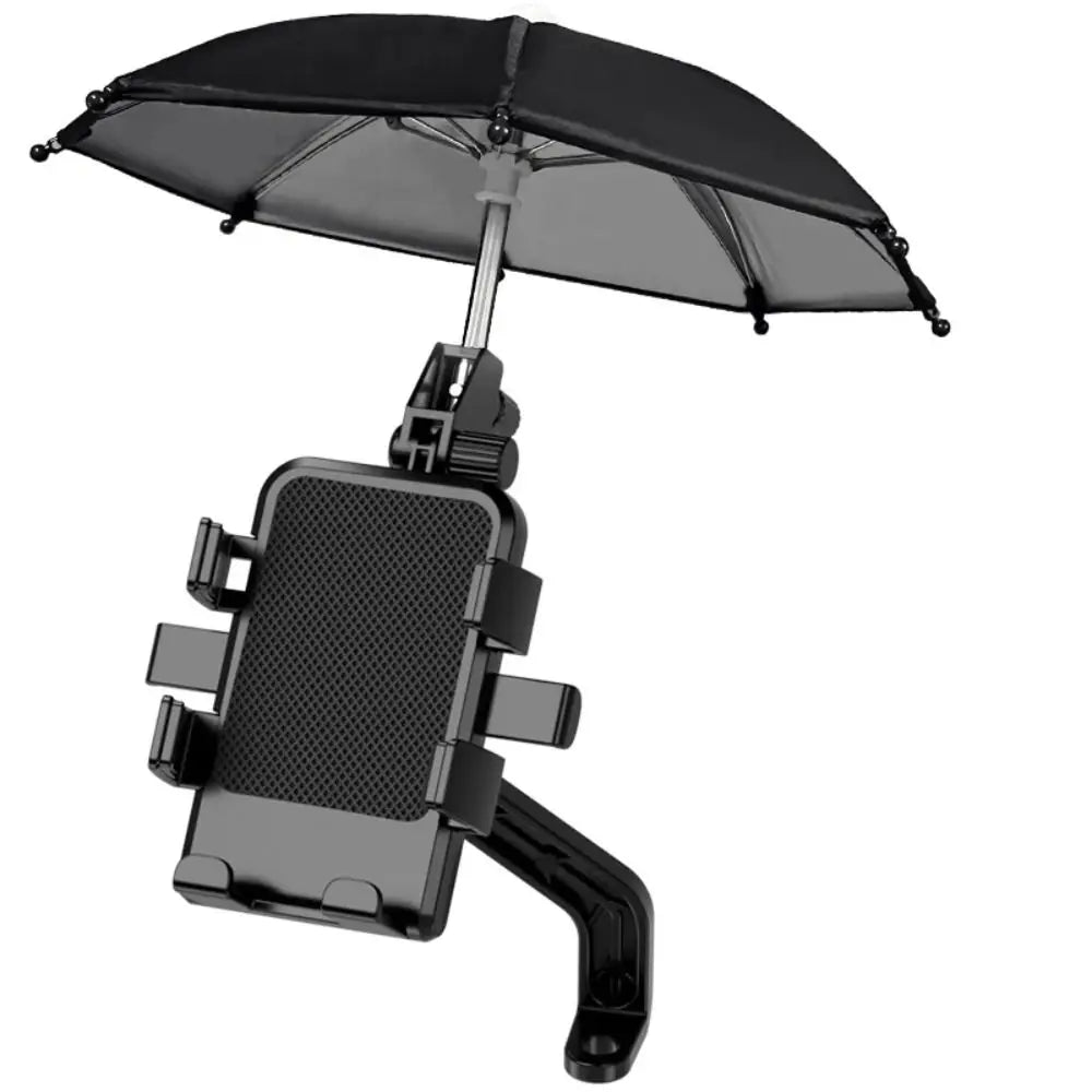 Aluminum Alloy Sunshade Motocycle Phone Holder Adjustable Non-slip Motocycle Mobile Phone Stand Stable for 5-7.2inch Cell Phone