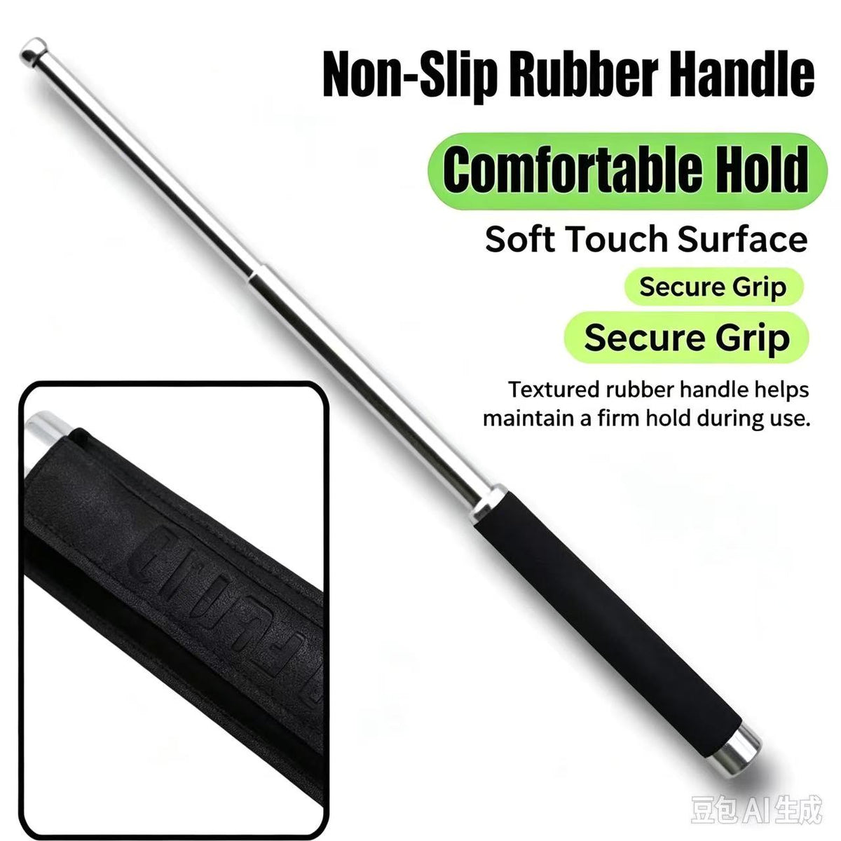 26in Expandable Self Defence Stick, Portable Telescopic Metal Rod with Storage Pouch