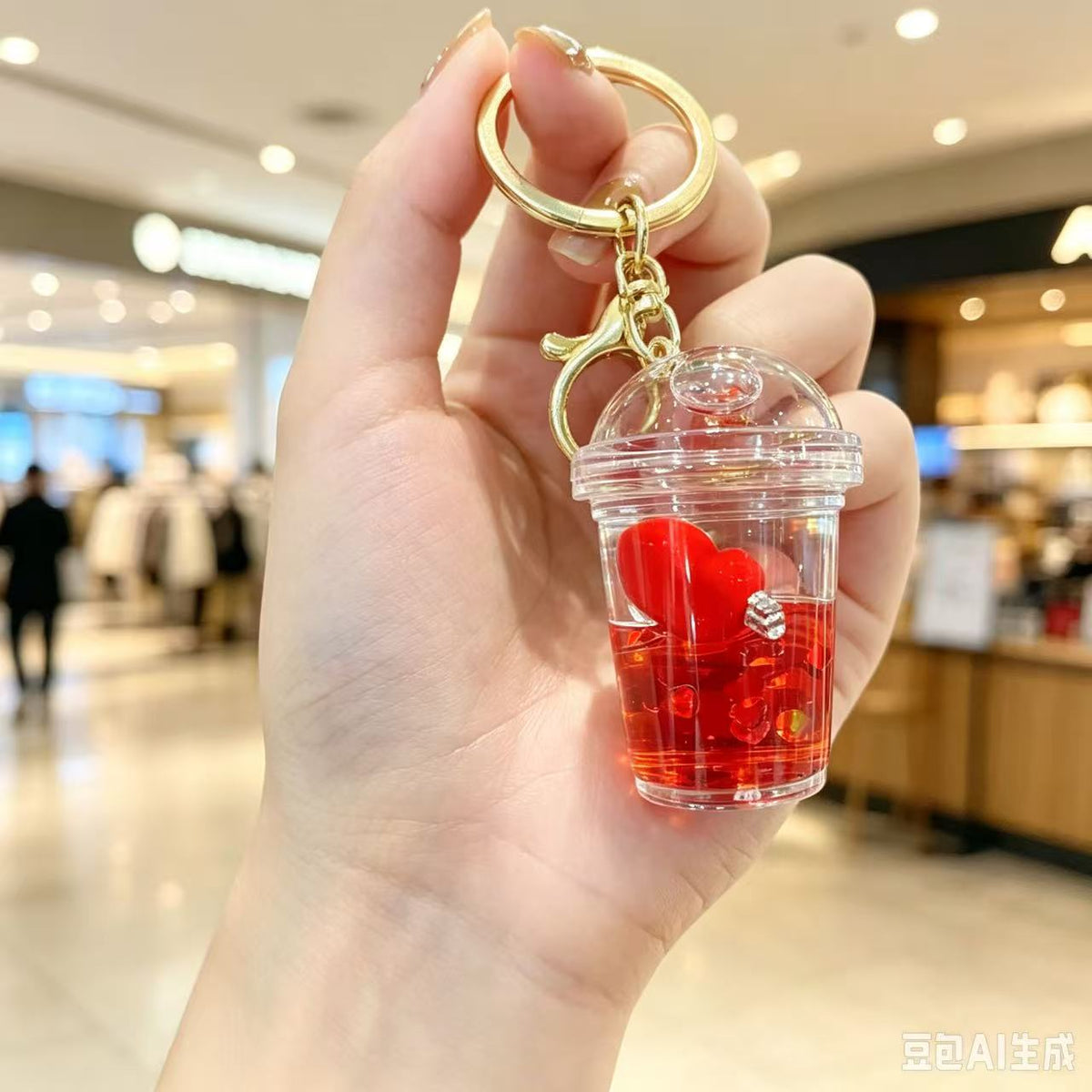 Floating Quicksand Key Chain Transparent Quicksand Key Holder Pvc Key Chain Pendant  Decorative Bag Charm For Festivals