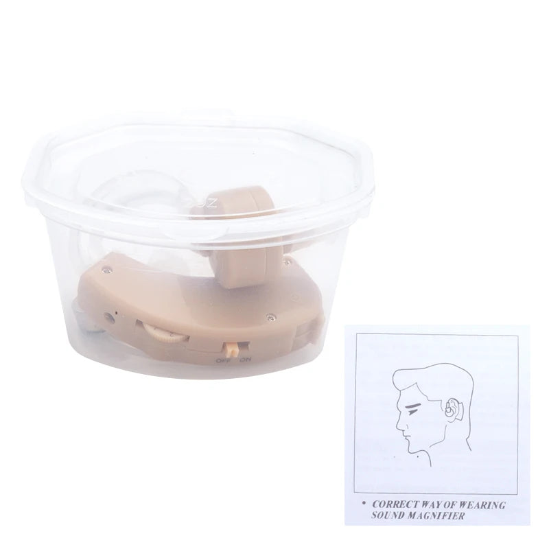Mini Hearing Aid Portable Ear Sound Amplifier Adjustable Ear Hearing Amplifier Aid Kit Tone Hearing Aids for the Deaf Elderly