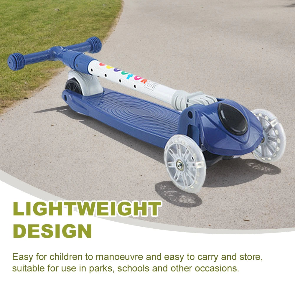 Kick Scooter Light-Up Wheels 3 Wheel Scooter Adjustable Height Kids Push Scooter Non-Slip Deck for Children Ages 3-10