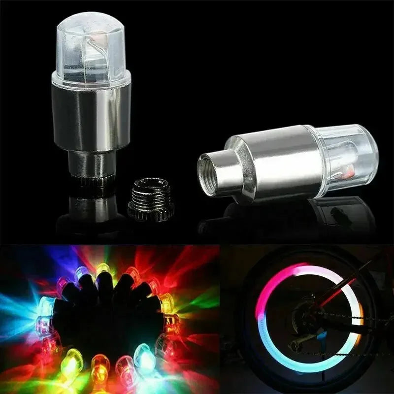 LED Tire Valve Light Universal Waterproof Wheel Decor Lamp Tyre Accessory for Car Motorcycle Bicycle Night Driving Safety Decor