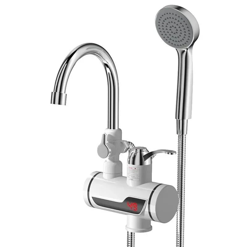 Bathrooms Shower Faucet with Sensor Electric Hot Flowing Kitchen Tap Water Heater Heating Tankless Portable for Kitchen Bathroom