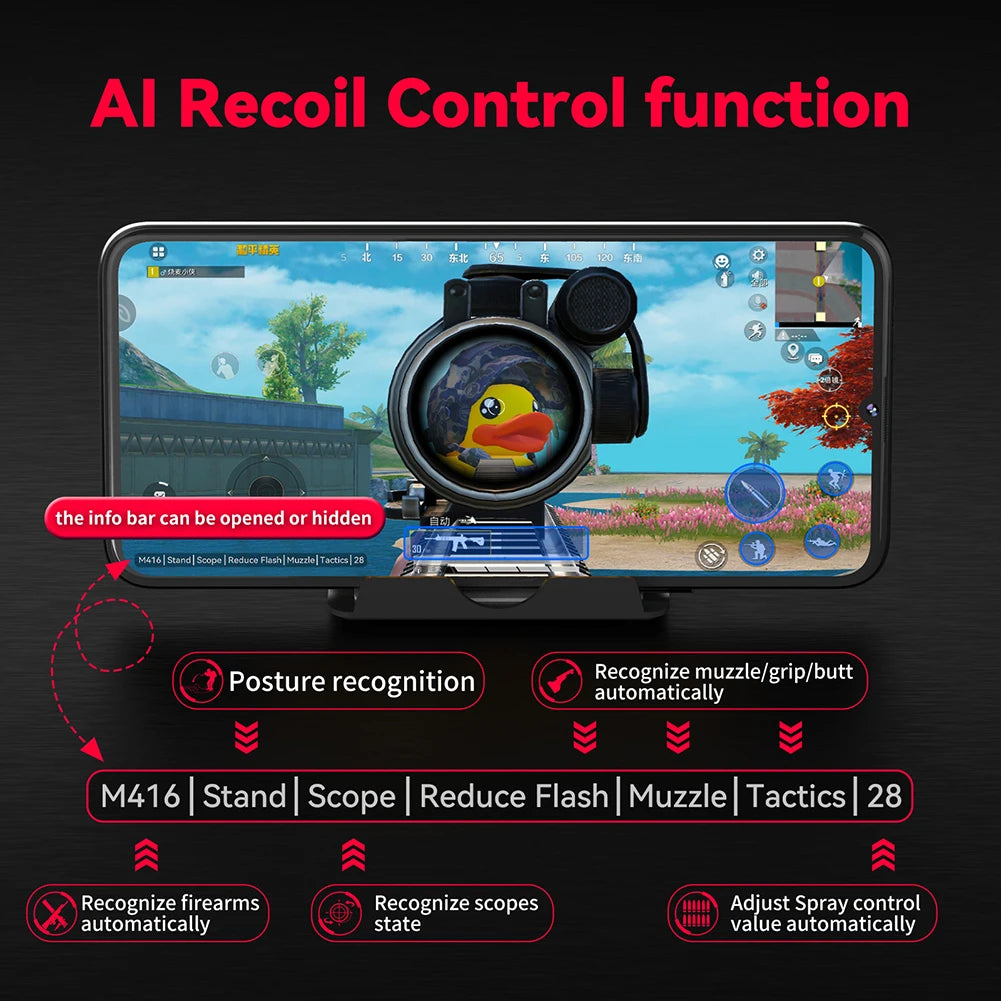 5 in 1 Mobile Game Converter Keyboard Mouse Gaming Set BT 5.3 for PUBG Gaming Keyboard and Mouse Combo for Android iOS System