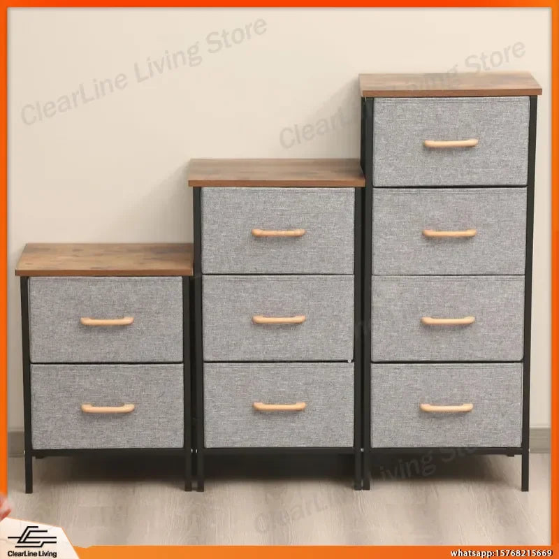 Modern Fabric Drawer Storage Cabinet Box Bedroom Locker Multi-layer Assembly Toy Organizer for Baby Nursery Home Office Lab
