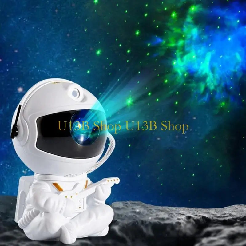 U13B 360°Rotation Astronaut Projector Light with Guitar/Star in Hand Portable Remote Control Night Lamp for Bedroom Decors