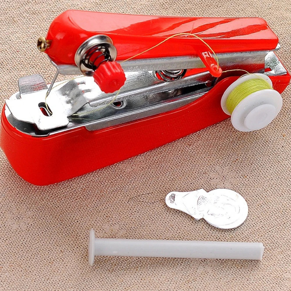 Mini Electric Handheld Sewing Machine 2022 Dual Speed Adjustment with Light Foot AC100-240V Double Threads Pendal Sewing Machine