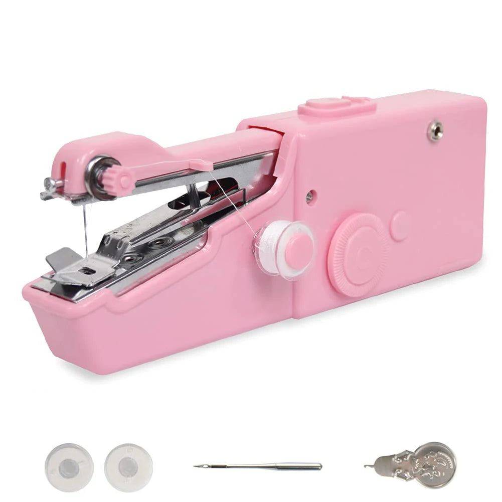 Mini Electric Handheld Sewing Machine 2022 Dual Speed Adjustment with Light Foot AC100-240V Double Threads Pendal Sewing Machine