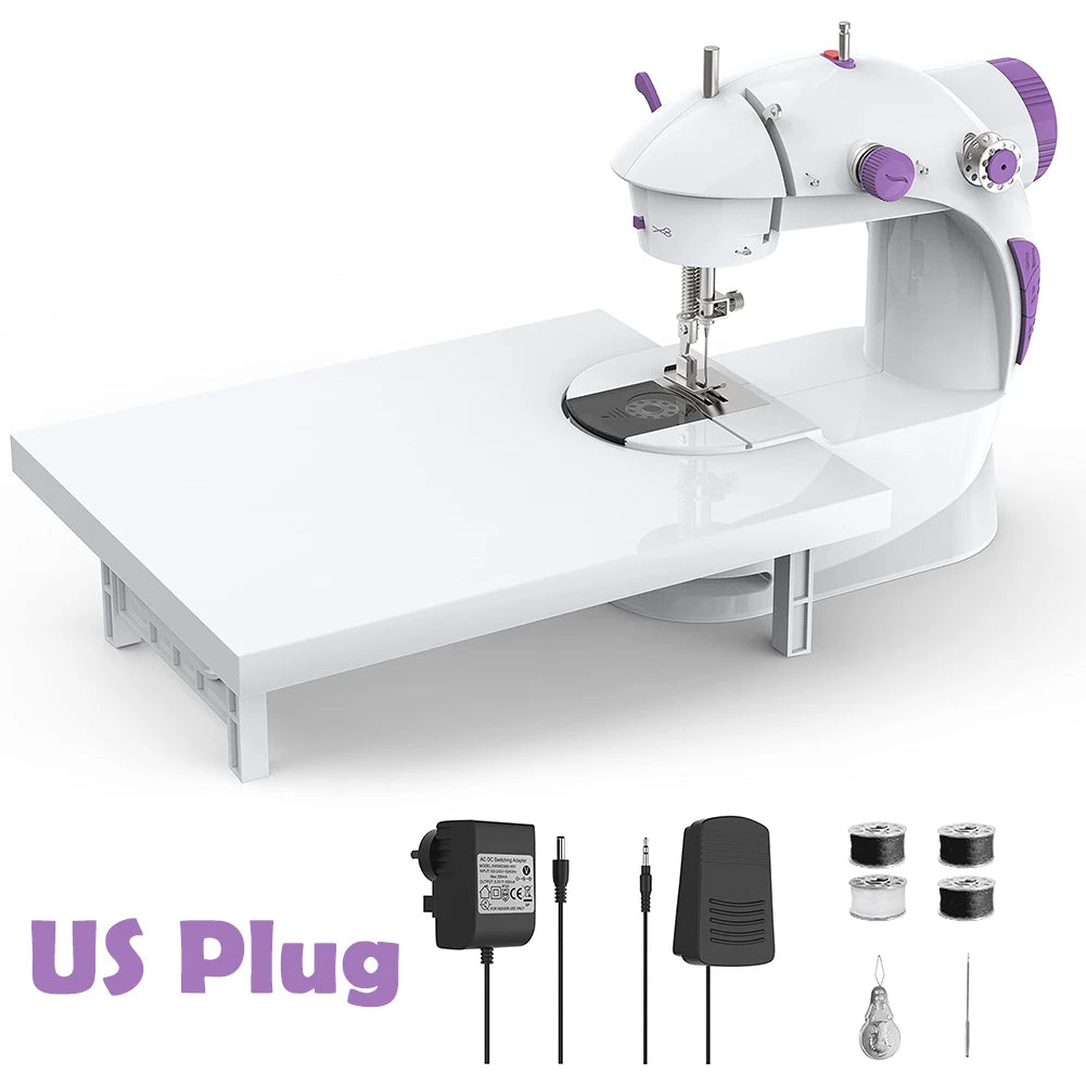 Mini Electric Handheld Sewing Machine 2022 Dual Speed Adjustment with Light Foot AC100-240V Double Threads Pendal Sewing Machine