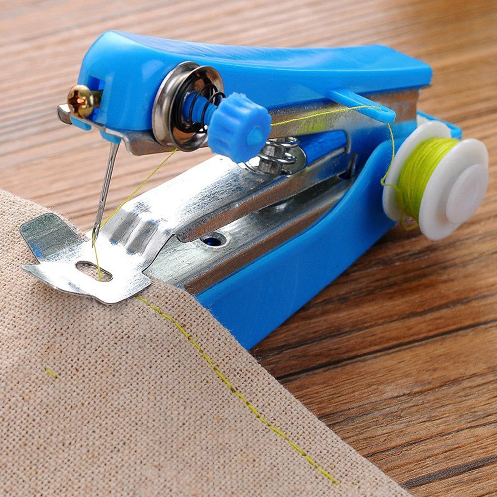 Mini Electric Handheld Sewing Machine 2022 Dual Speed Adjustment with Light Foot AC100-240V Double Threads Pendal Sewing Machine