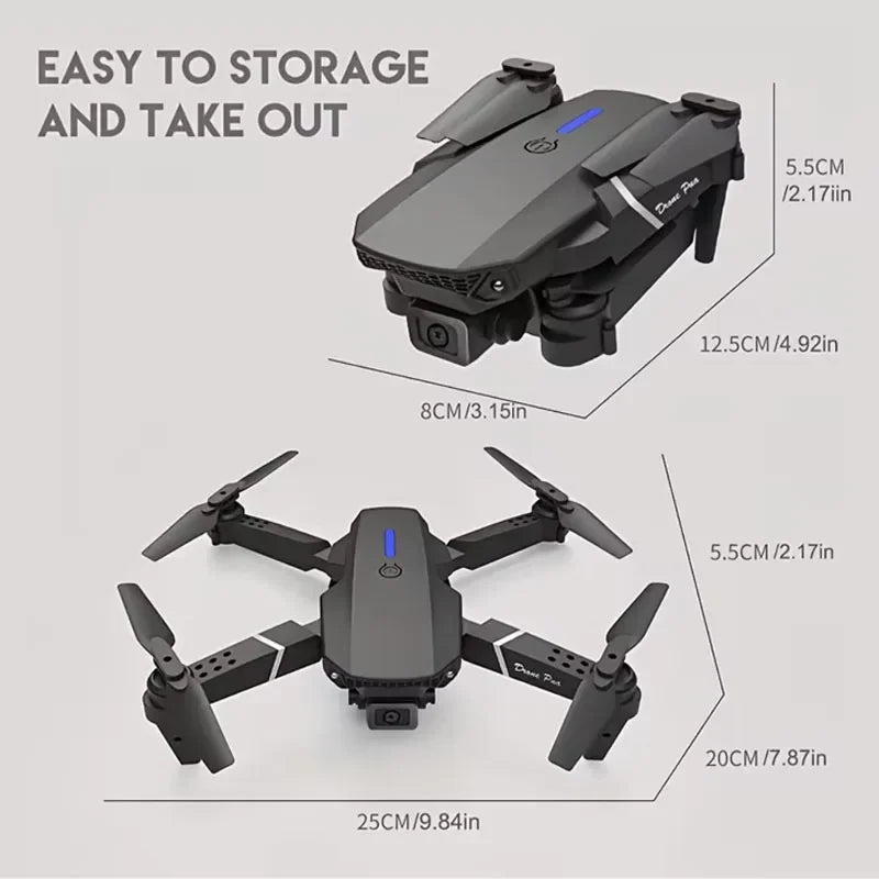 E88 NEW Professional Wide Angle RC Dron HD 4K Camera Mode Foldable Helicopter Aircraft Quadcopter Drone Kid Gift Toys