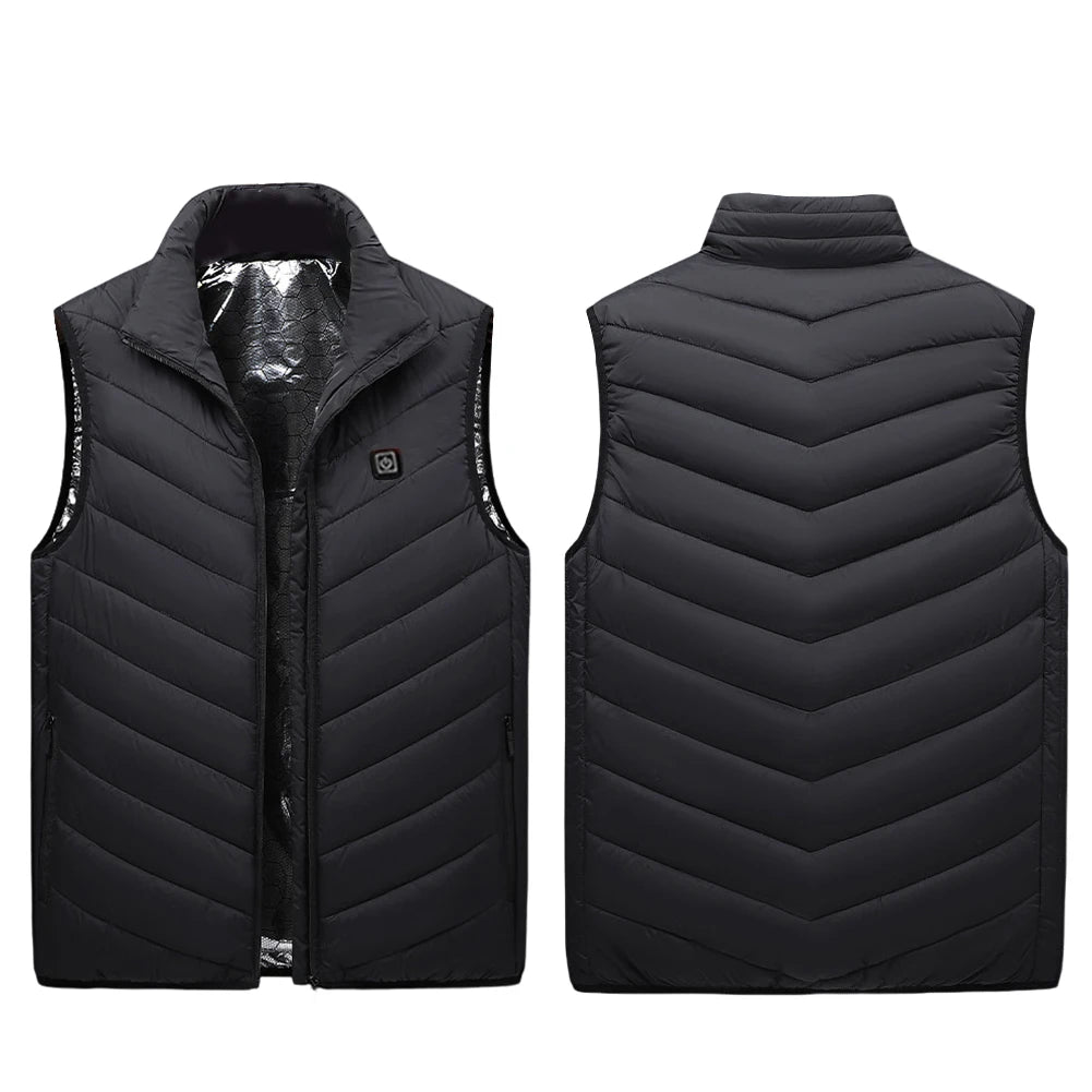 Unisex Electric Thermal Jacket Rechargable Heating Thermal Vest Infrared Carbon Fibe 3 Heating Levels for Trekking Ski Cycling