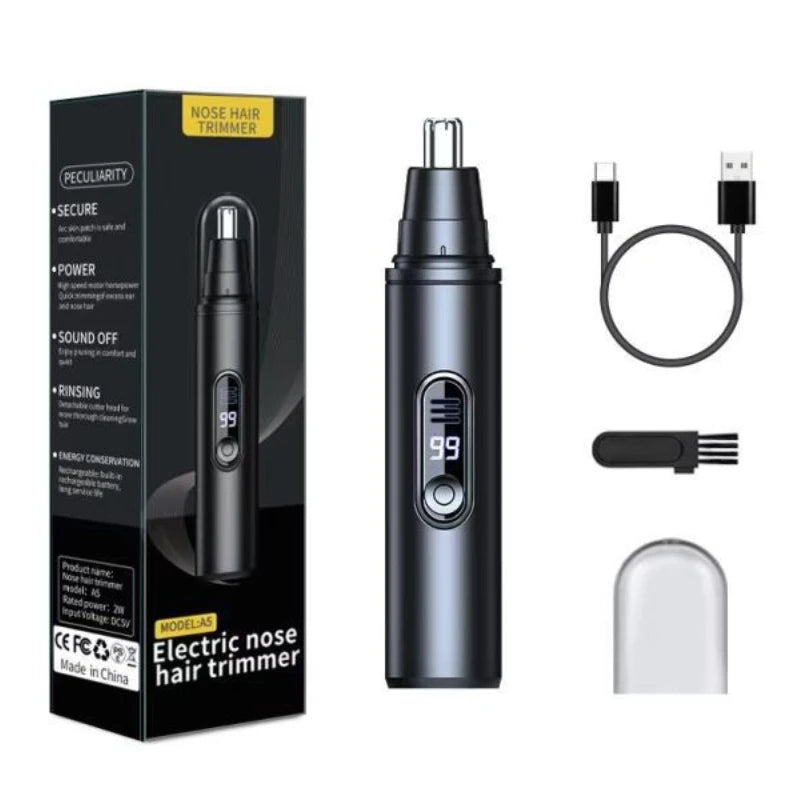 Mini Nose Hair Trimmer Rechargeable USB Painless Waterproof Portable Stainless Steel Sharp Blade Low Noise IPX5