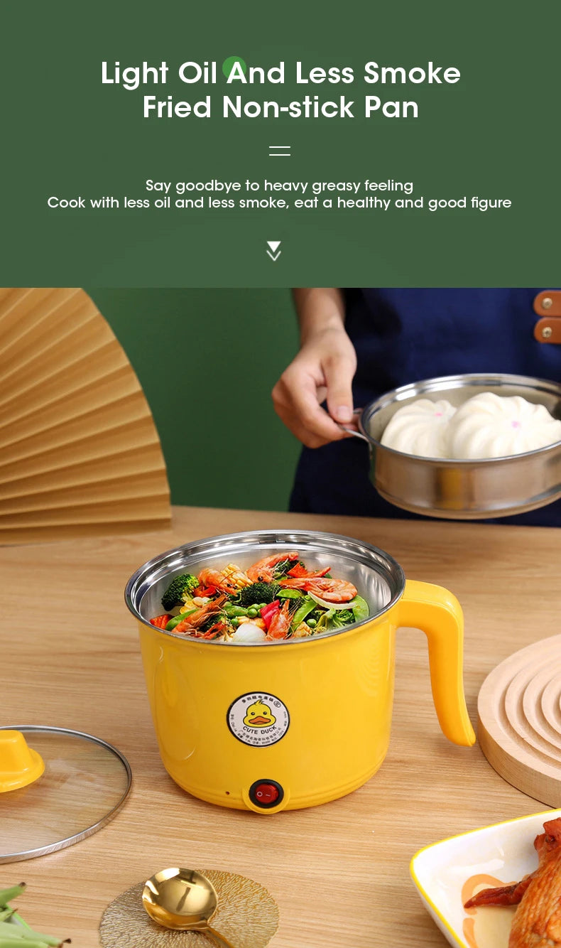 Mini Electric Cooking Machine Hot Pot Non-stick Cooking 1-2 People Single Household Pan Multifunction Electric Cooker for Home