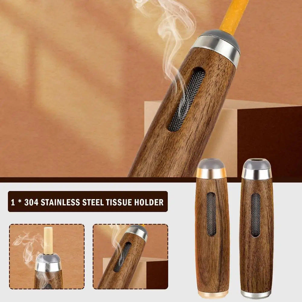 Dust-free Smoking Car Ashtray Wooden Car Portable Smoke Cigarette Mobile Anti Holder Tool Mini Filter Soot-flying Ashtray L8K8