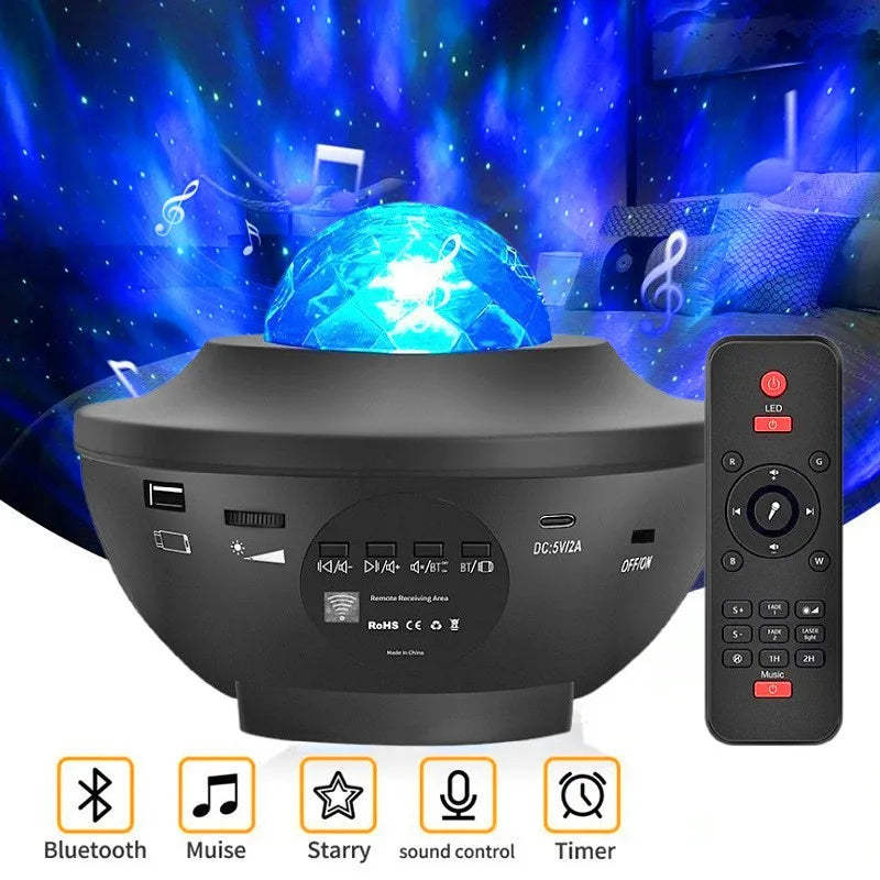 Water mark lamp projection dream aurora borealis projection laser lamp sky star Bluetooth music atmosphere night light star lamp
