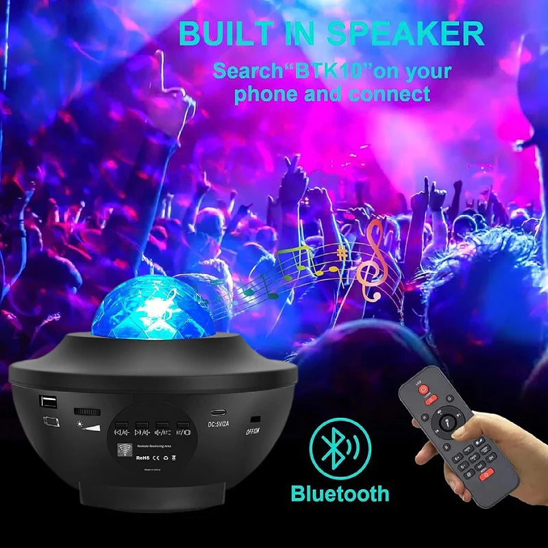 Water mark lamp projection dream aurora borealis projection laser lamp sky star Bluetooth music atmosphere night light star lamp