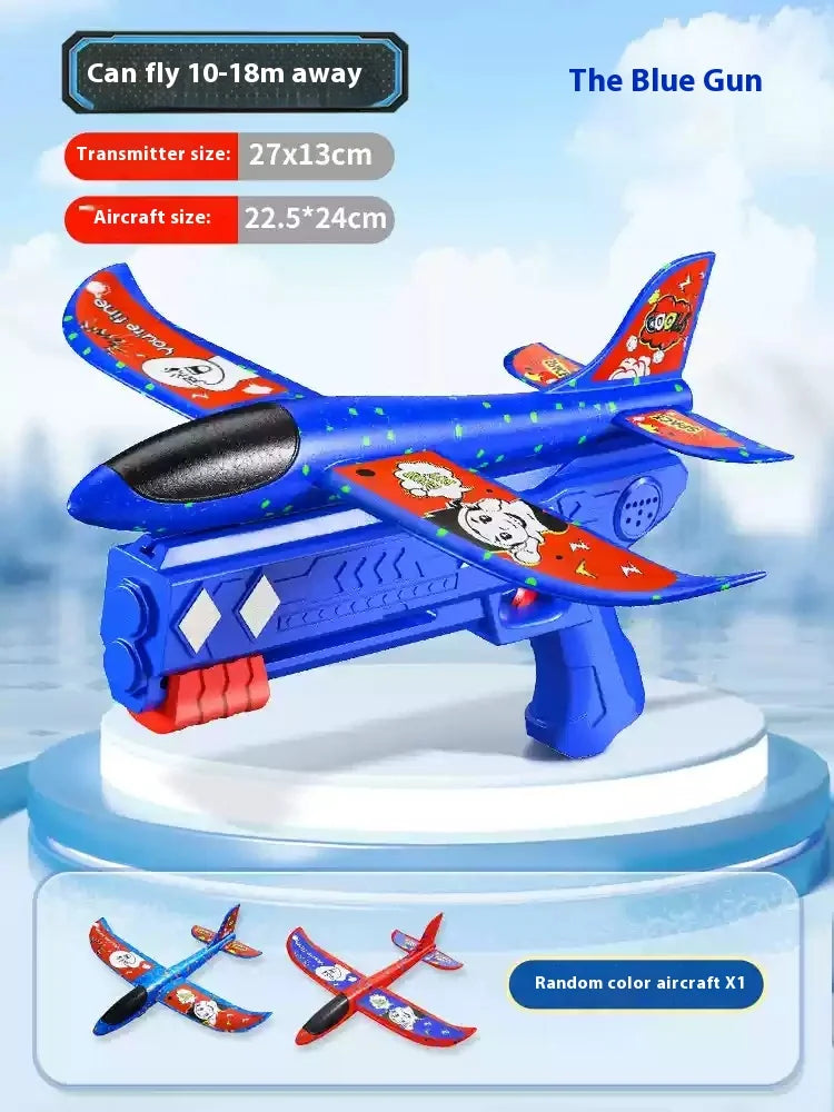 Airplane toy boy, rubber band powered fighter jet, hand thrown space model simulation, model assembly, handmade production
