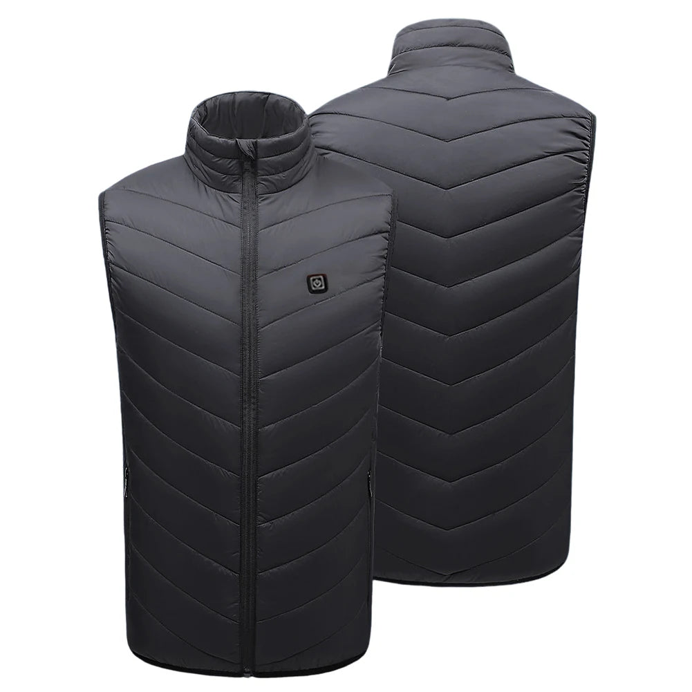 Unisex Electric Thermal Jacket Rechargable Heating Thermal Vest Infrared Carbon Fibe 3 Heating Levels for Trekking Ski Cycling