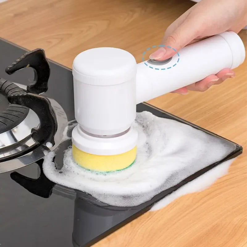 Cordless electric cleaning brush, household kitchen dishwashing brush, bathtub tile cleaning brush, window cleaning brush.