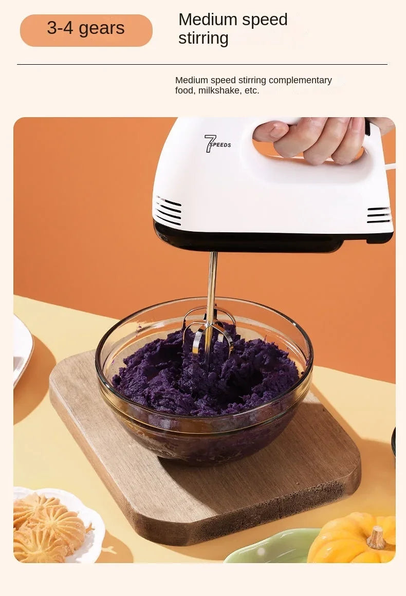 Handheld electric egg beater Blender household automatic mixer egg white and cream beater mini 7-speed Frother for milk Coffee