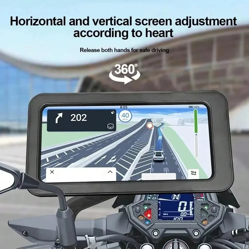 Waterproof Shockproof Bike Phone Mount 360 Rotatable Adjustable Retractable Arm Motorcycle Phone Holder Touchscreen