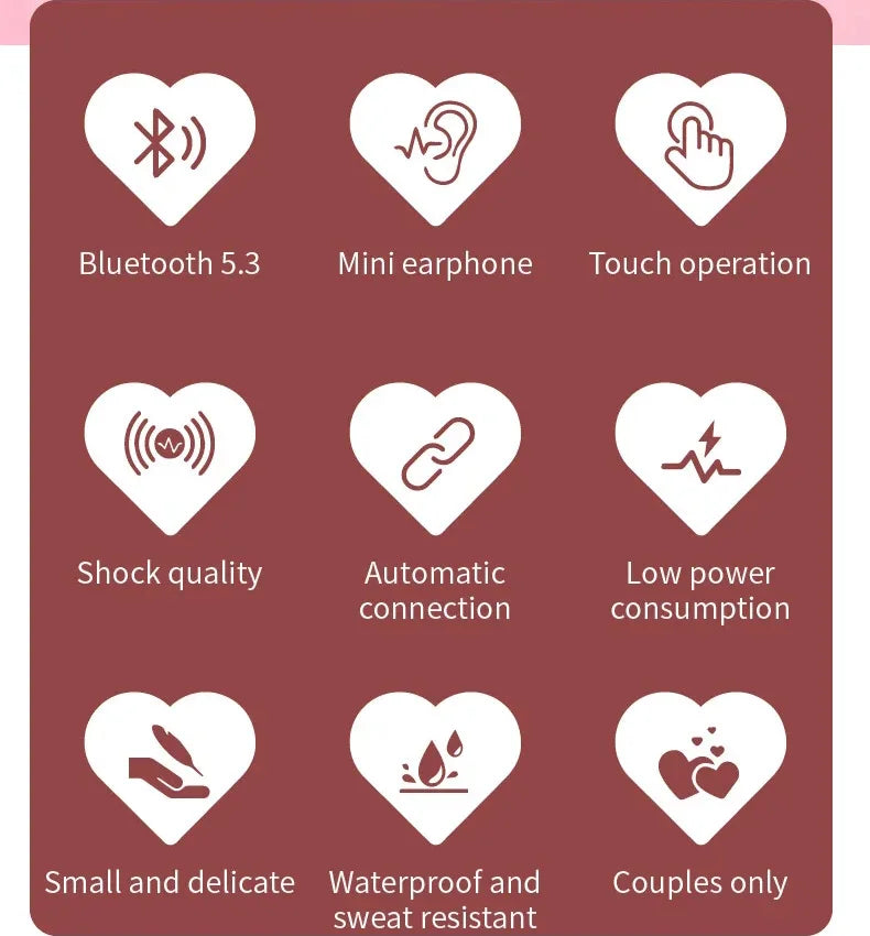 K520 wireless earphones stereo earbuds with rotatable heart-shaped low latency charger suitable for mobile phones and tablets