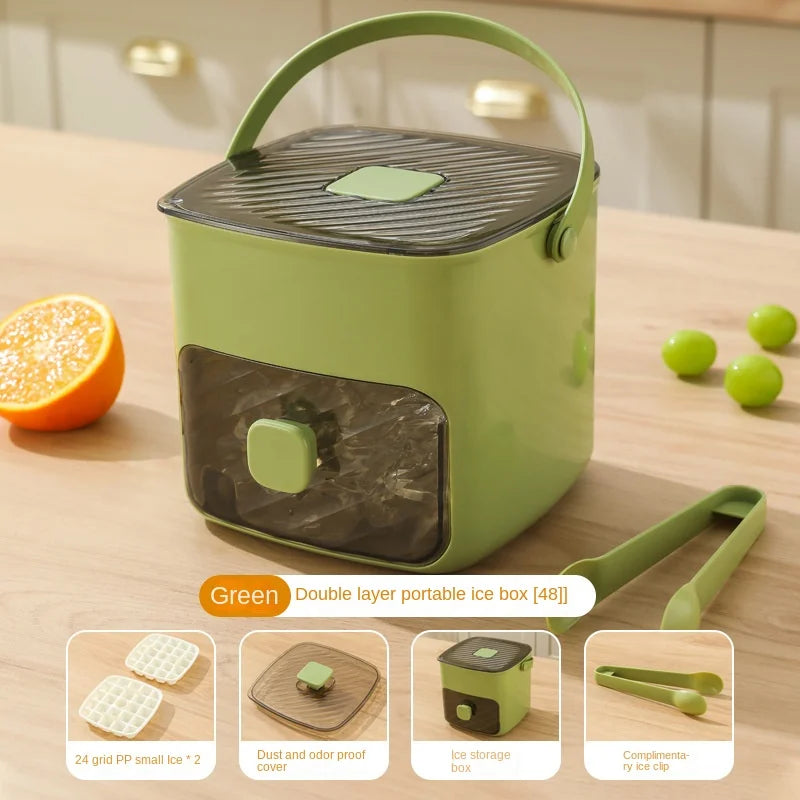 1PC ice making box press type ice mold easy to demold large capacity ice bucket camping home multifunctional ice maker