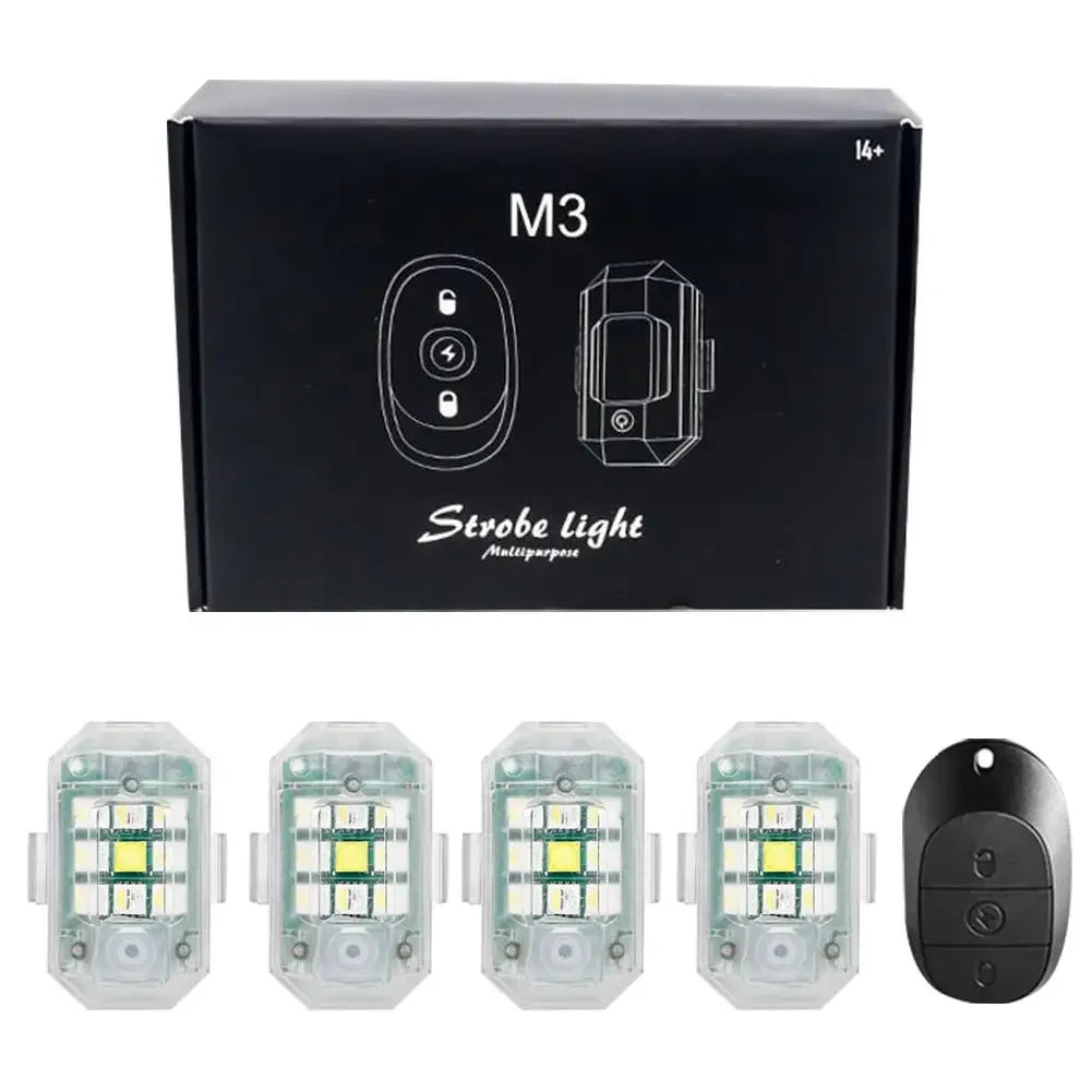 Motorcycle Wireless Led Strobe Light Remote Control Aircraft Light Navigation Warning Light Indicator For Car Bicycle Drone S0h9