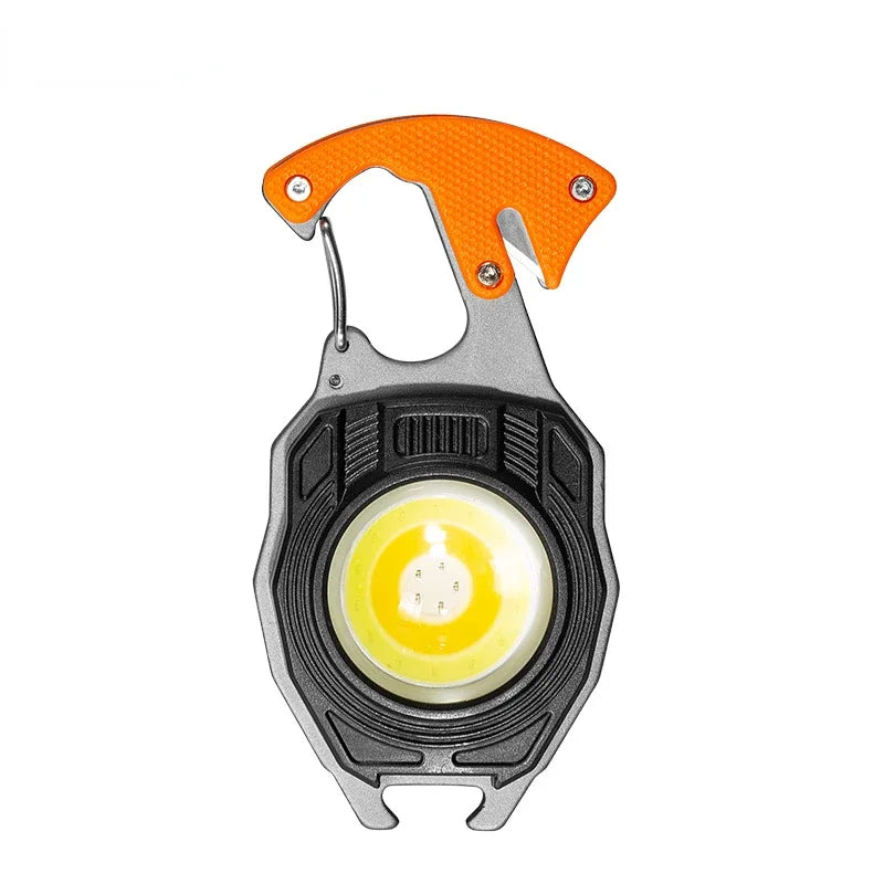 Mini Flashlight Emergency Light Electric Lighter Portable COB Working LED Keychain USB Rechargeable Cigarette Accessories Gifts