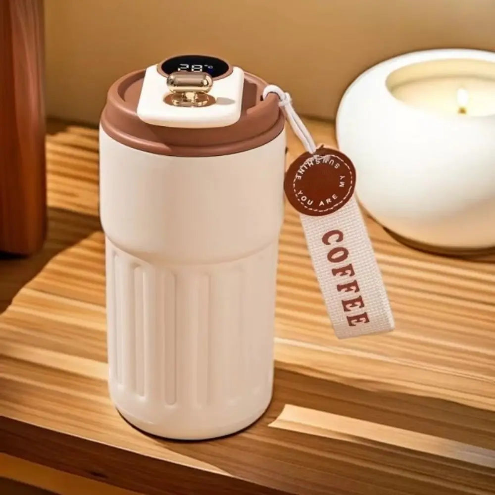 Vacuum Flask 450ML Thermal Water Bottle Creative Portable Coffee Thermos Cup Double Wall Digital Drinking Bottle Travel