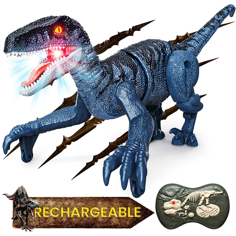 Hot Laser Tracking RC Dinosaur Toys for Kids Remote Control Robot Verisimilitude Sound Spray for Kids Boys Girls Children G