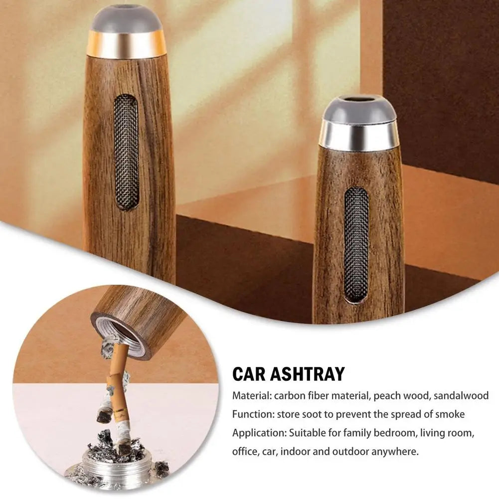 Dust-free Smoking Car Ashtray Wooden Car Portable Smoke Cigarette Mobile Anti Holder Tool Mini Filter Soot-flying Ashtray L8K8