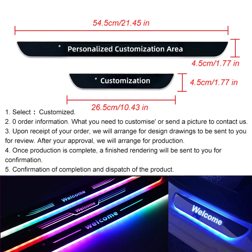 【Customized】Car Door Sill Light LED Car Ambient Lights RGB Welcome Pedal Light For Hyundai Nissan Toyota Mazda B-MW Other Auto