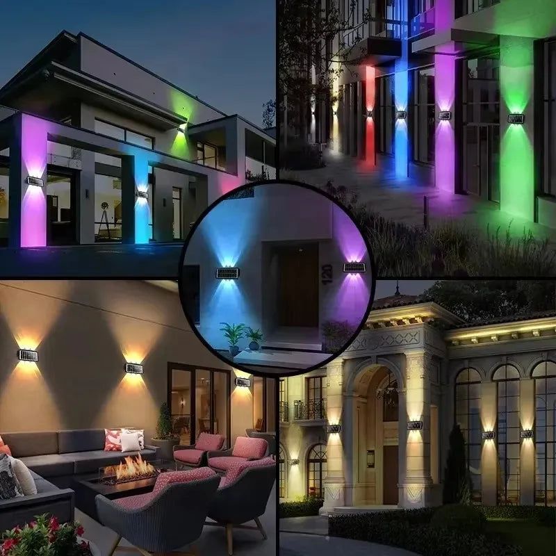 Solar Wall Lamp Outdoor Solar LED Light Waterproof Up And Down Luminous Lighting Balcony Yard Garden Decoration Lights