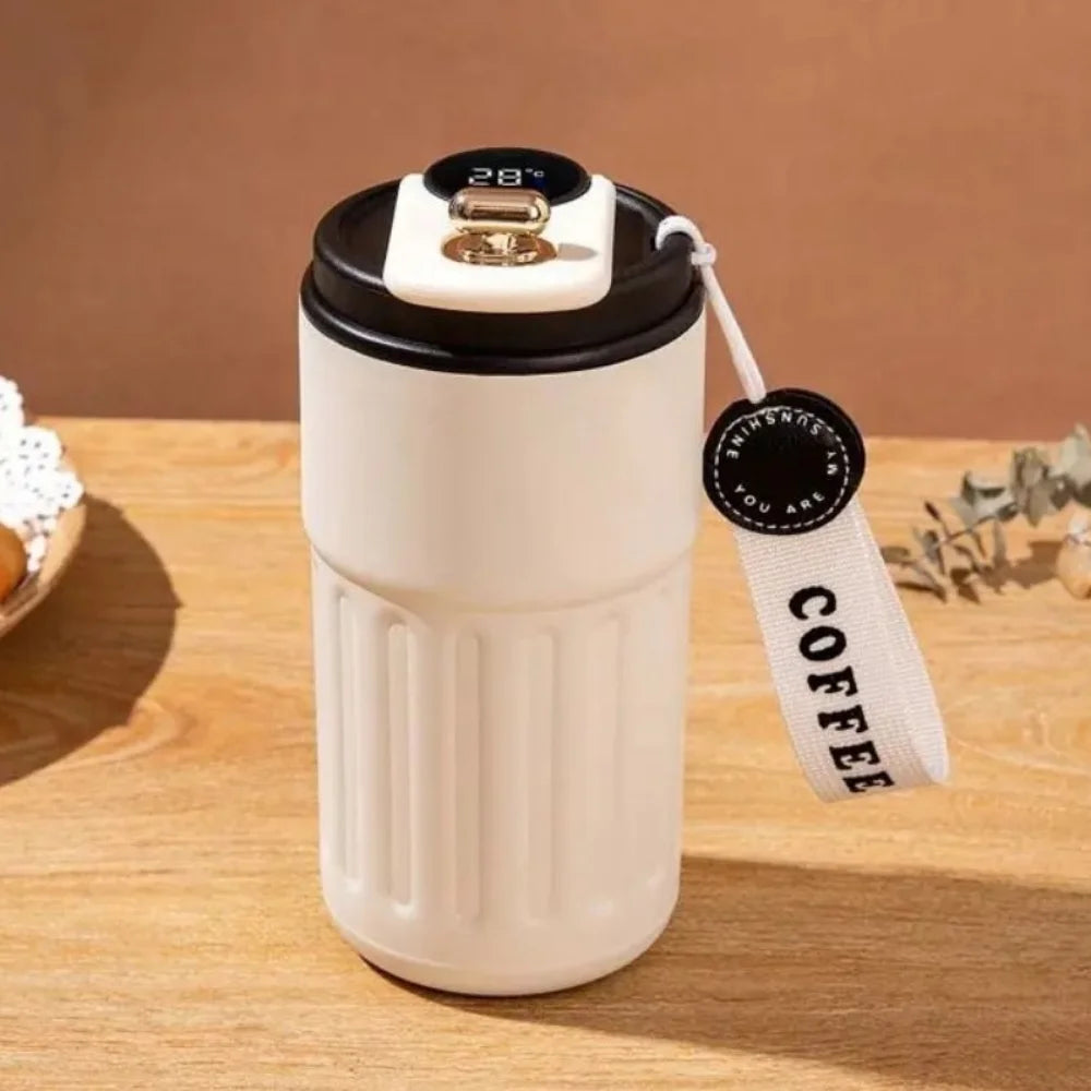Vacuum Flask 450ML Thermal Water Bottle Creative Portable Coffee Thermos Cup Double Wall Digital Drinking Bottle Travel