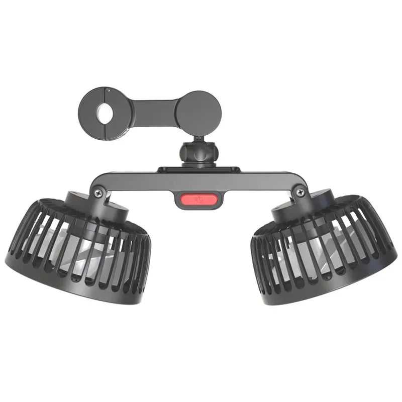 12V 24V Car Fan USB Charge Dual Head Fan 360 Degree Rotation 3-speed Car Seat Back Cooling Fan for Summer Car Accessories
