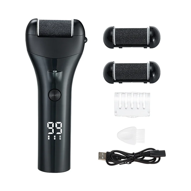LECKL-Black Electric Foot Grinder Wireless For Removing Dead Skin, Calluses, And Cracks - Auto Pedicure Tool