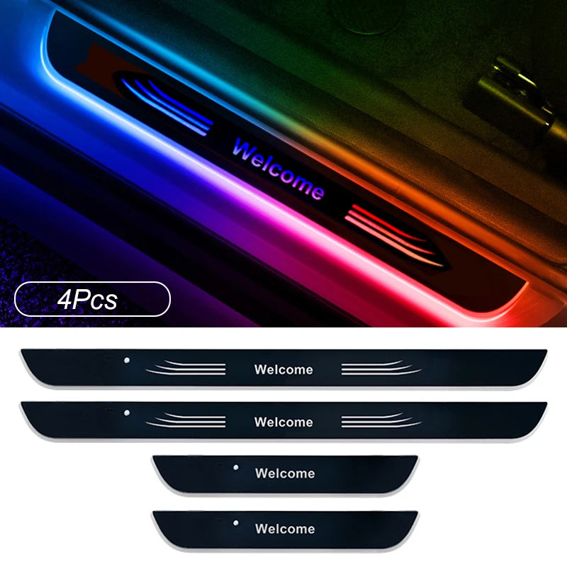 【Customized】Car Door Sill Light LED Car Ambient Lights RGB Welcome Pedal Light For Hyundai Nissan Toyota Mazda B-MW Other Auto