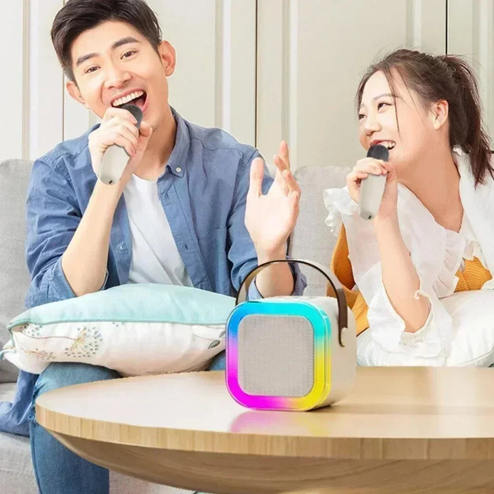 Bluetooth K12 Karaoke Machine Portable 5.3 PA Speaker System with Single Dual  Wireless Mic Home Family Singing Children's Gifts