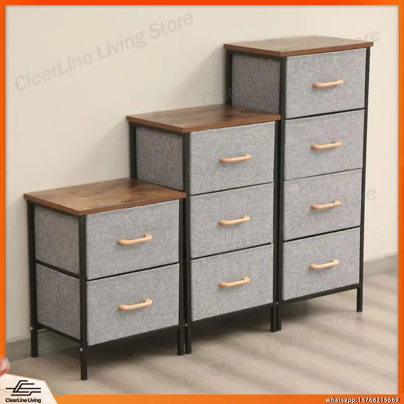 Modern Fabric Drawer Storage Cabinet Box Bedroom Locker Multi-layer Assembly Toy Organizer for Baby Nursery Home Office Lab