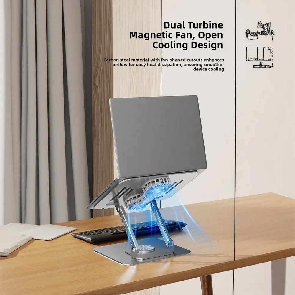 2 Fan Laptop Cooler Stand Lifting Laptop Cooling Stand Notebook Riser Anti-slip For All Tablet Laptop Adjustable Bracket Tools