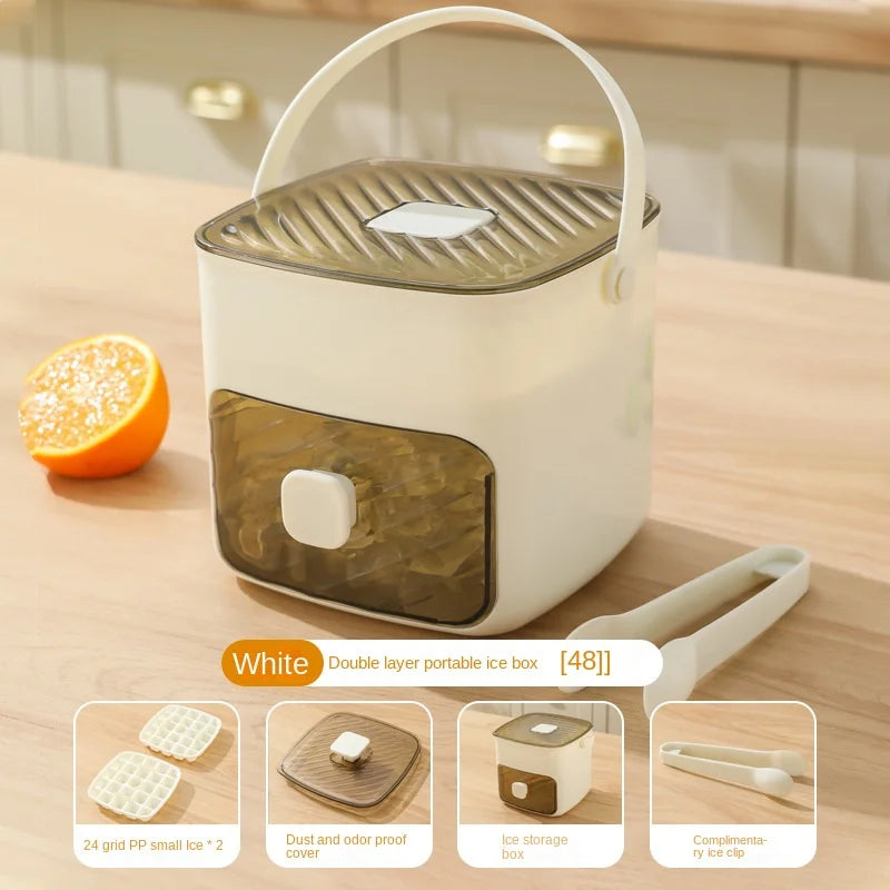 1PC ice making box press type ice mold easy to demold large capacity ice bucket camping home multifunctional ice maker