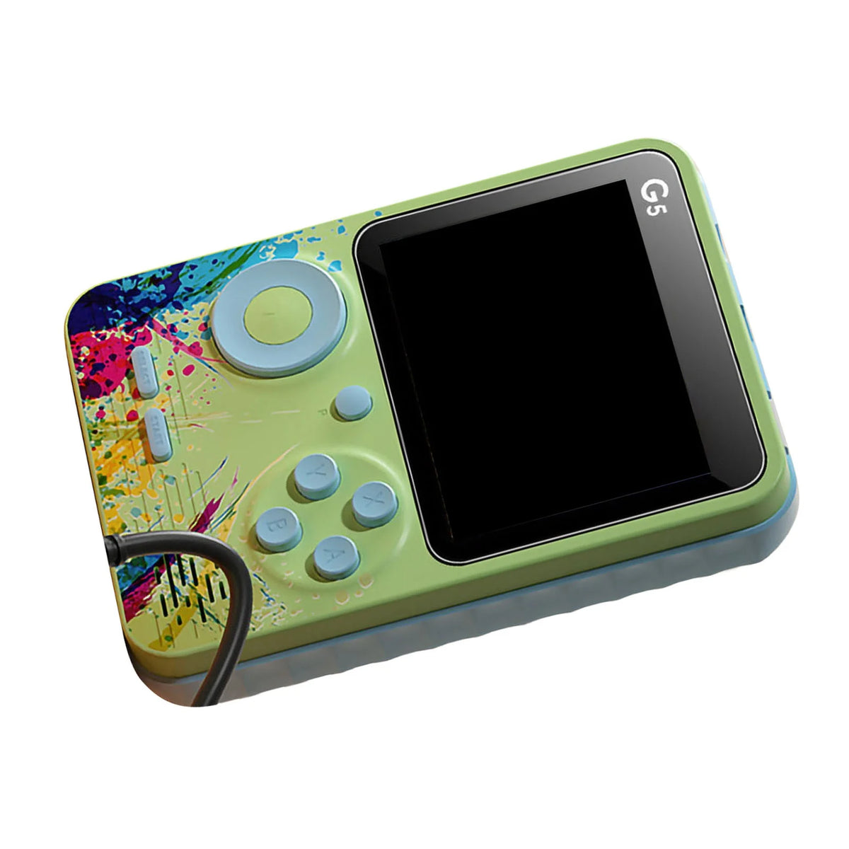 G5 Handheld Game Console 3.0in Screen Handheld Gaming Device Supports Memory Card Expansion and 2 Players GameColorful Green