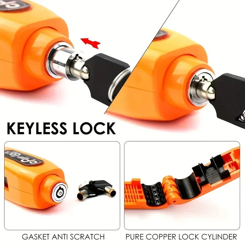 Mini Electric Vehicle Bike Anti-Theft Lock Set - Bicycle Brake Handlebar Grip Cycling Horn Throttle Lock for Scooter Motorcycle